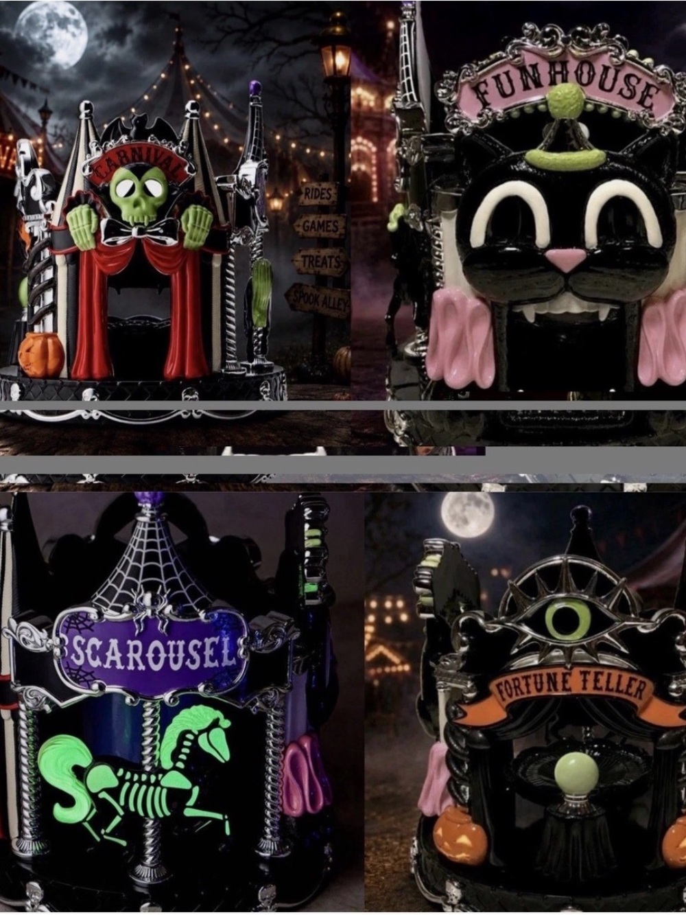 Bath and Body works - Glow in the Dark Circus carousel - 3 wick candle holder